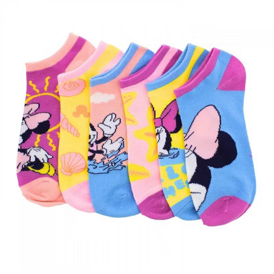 Womens Minnie Mouse Pastel Tropics Ankle Socks 6-Pair Pack | Target