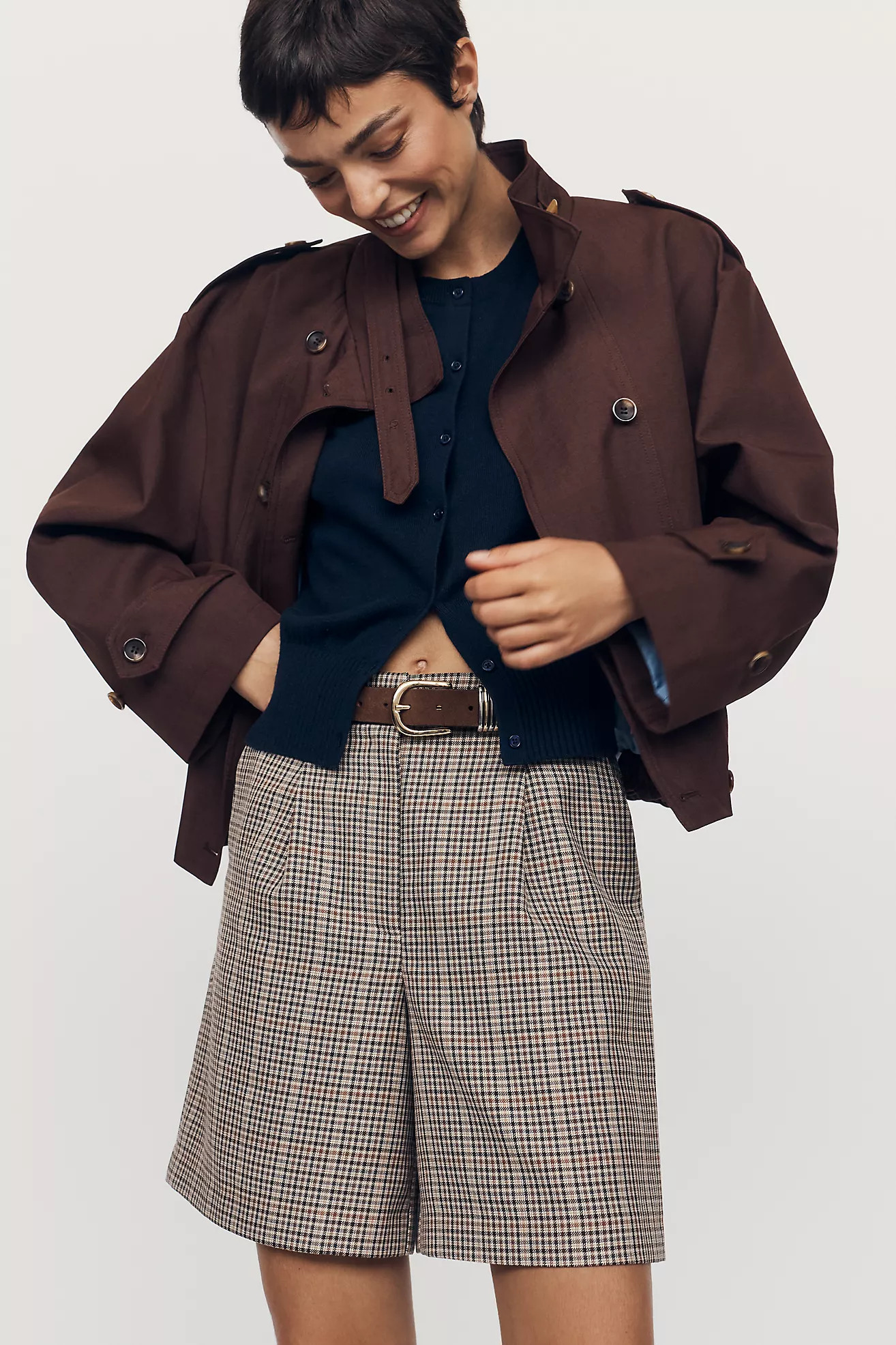 Maeve High-Rise Low-Slung Trouser Shorts | Anthropologie (US)