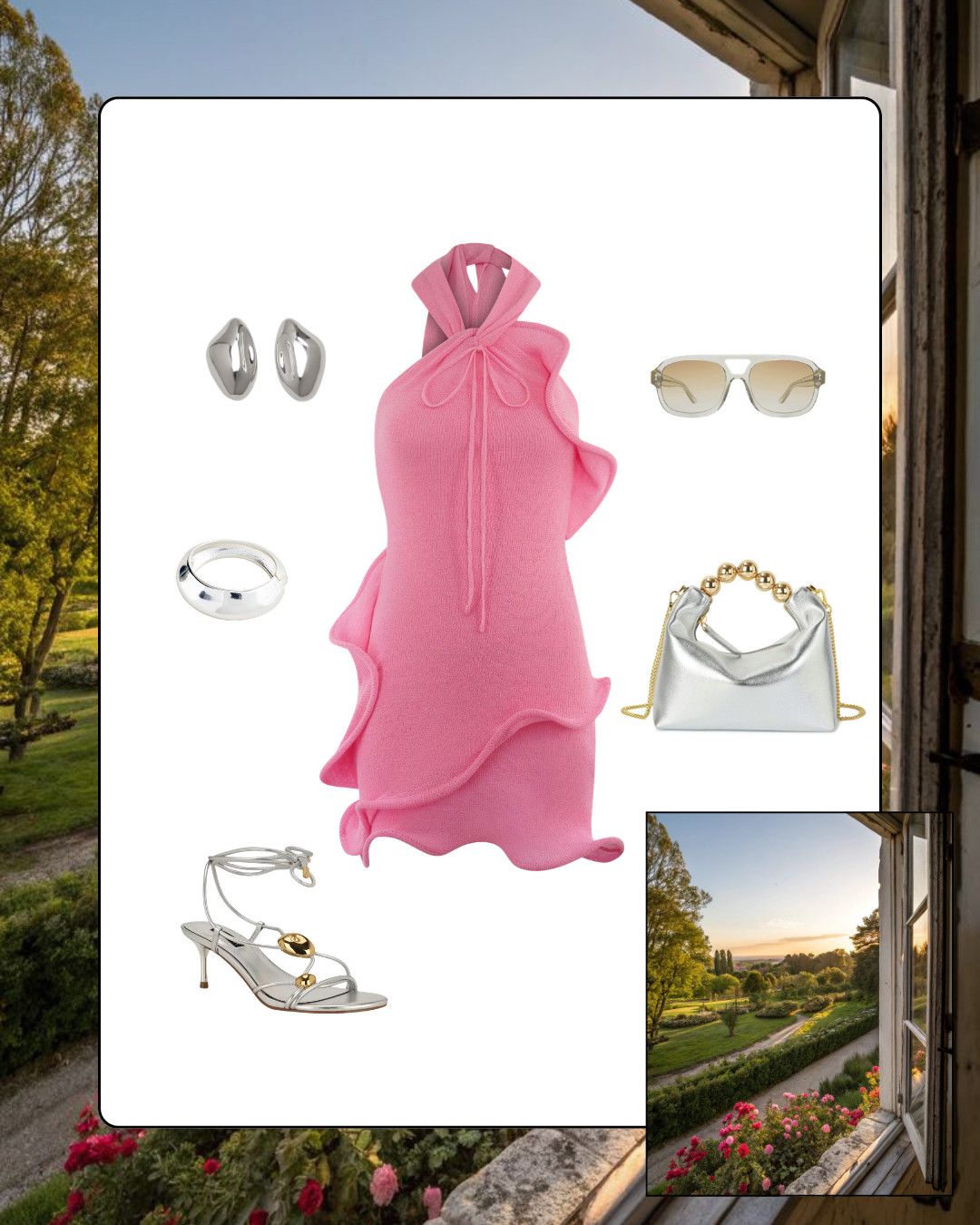 This fun and flirty dress is paired with accessories that look high end designer - but the price points are amazing. I thought the shoes were Cult Gaia! You won’t believe the price. 

 #LTKgrwm #LTKootd #LTKOver40