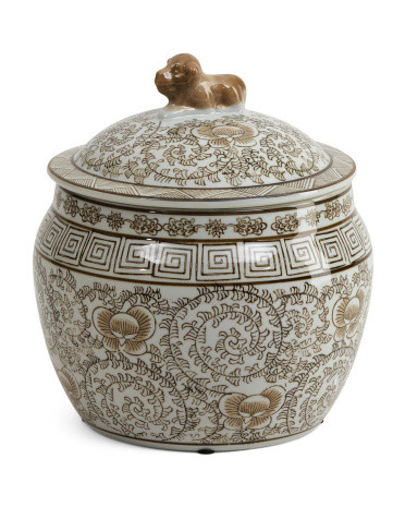 7.9x8.7 Chinoiserie Jar With Lid | TJ Maxx