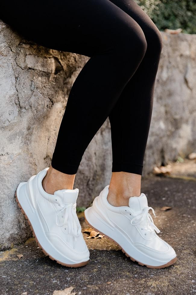 Elsie White Platform Sneaker | The Pink Lily Boutique