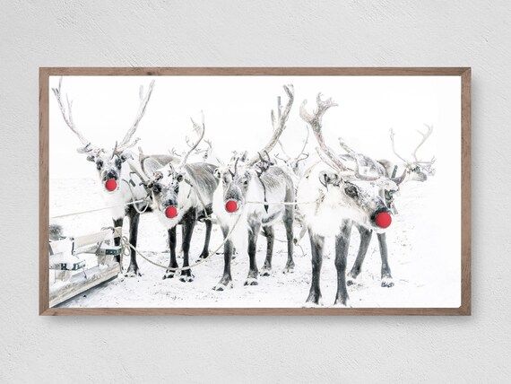 Rudolf Group in the Snow Samsung Frame TV Art Instant - Etsy | Etsy (US)
