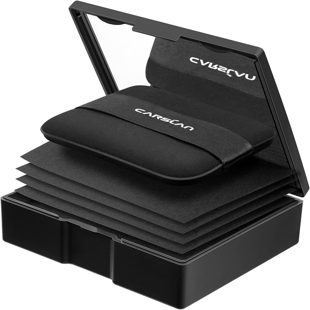 CARSLAN Makeup Blotting Paper with Powder, Black Magnet Blotting Sheets for Oily & Combination Sk... | Amazon (US)