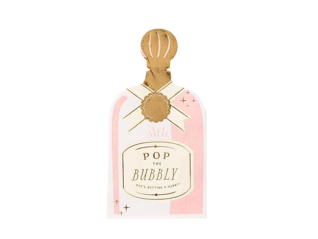 Pop the Bubbly Bridal Shower Napkins 18ct, Champagne Bottle Napkins, Bach and Boozy Bachelorette ... | Etsy (US)