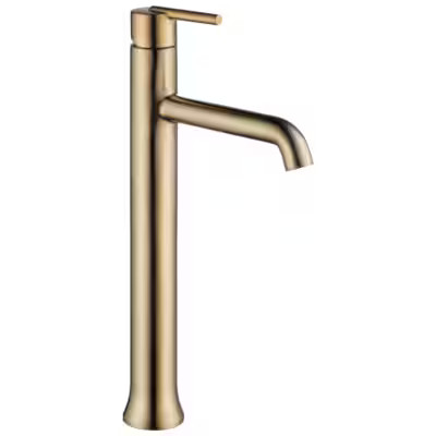 Delta Trinsic Champagne Bronze Vessel 1-handle WaterSense Mid-arc Residential Handle Bathroom Sin... | Lowe's