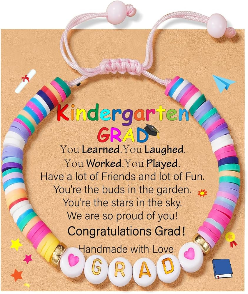Kindergarten Preschool Graduation Gifts for Girls Kids, Adjustable Colorful Bracelet Class of 202... | Amazon (US)