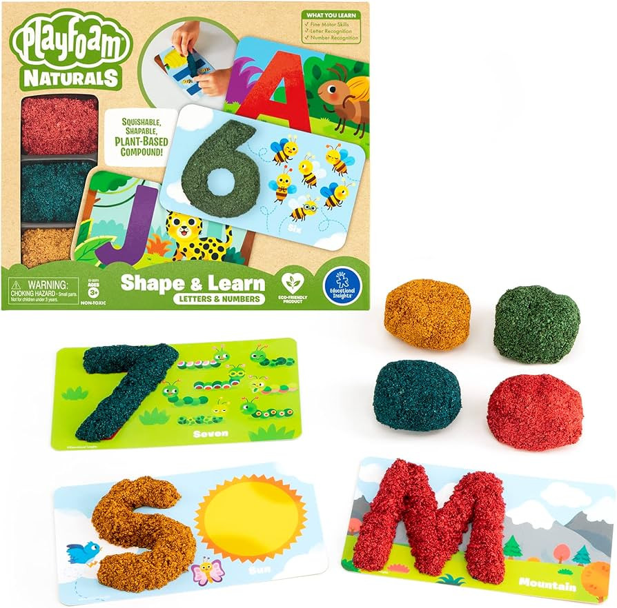 Educational Insights Plant-Based Playfoam Naturals Shape & Learn Letters & Numbers, 36 Cards, and... | Amazon (US)