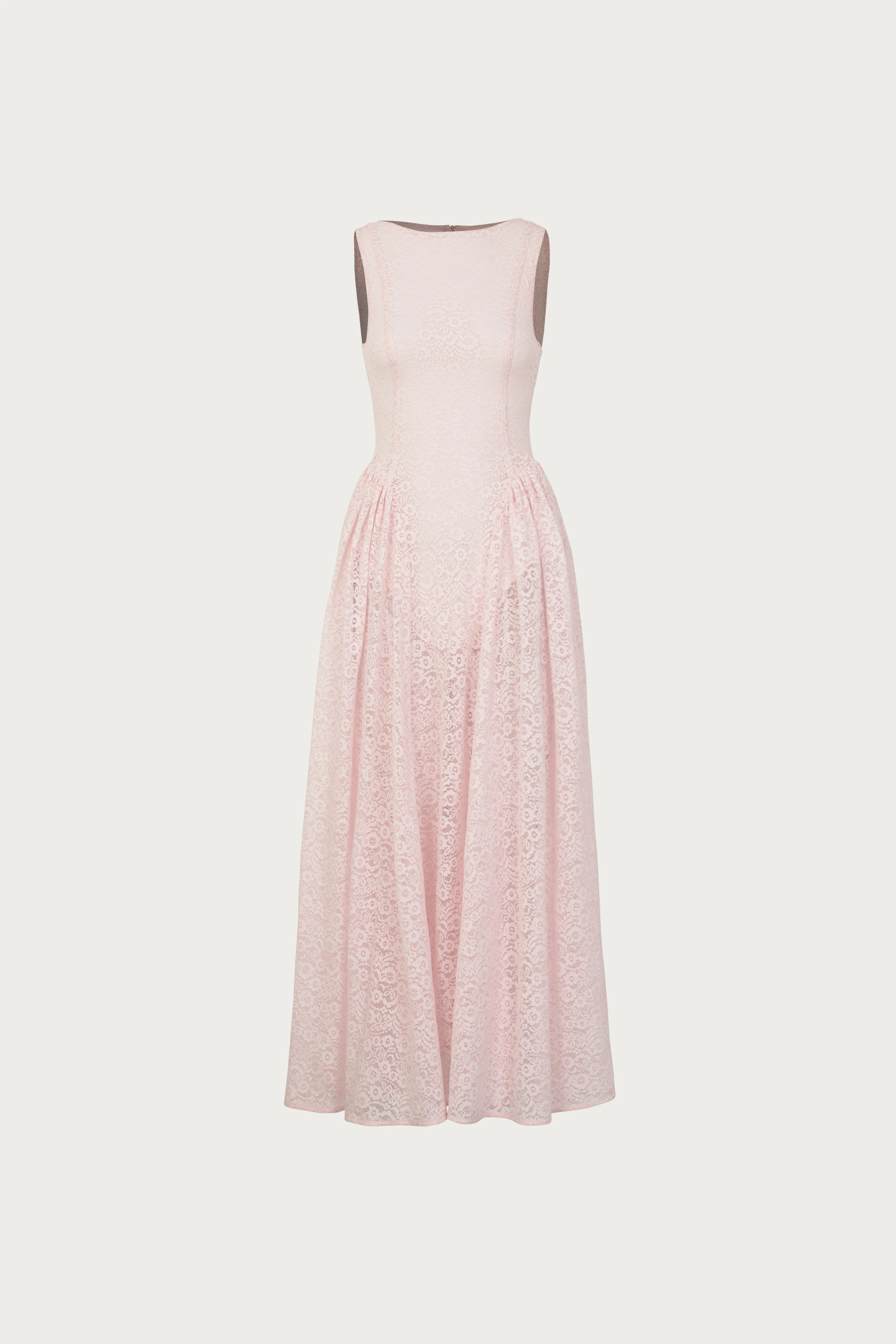 French Lace Midi Dress (Pink) | SAME