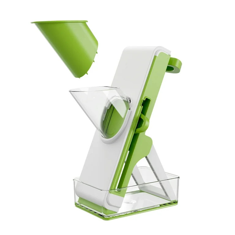 Mainstays 8pc Safe Mandoline Slicer High-Quality Multi-function Vegetable Slicer (Green Glaze) | Walmart (US)