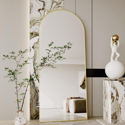 AUYHM Full Body Mirror,Full Size Mirror,65"x24"Gold Full Length Mirrors,Arched Full Length Mirrors,espejos para dormitorio(Gold) | Amazon (US)