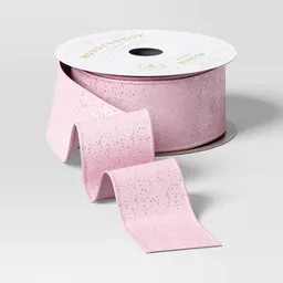 18’ Christmas Premium Ribbon Pink with Glitter - Wondershop™ | Target