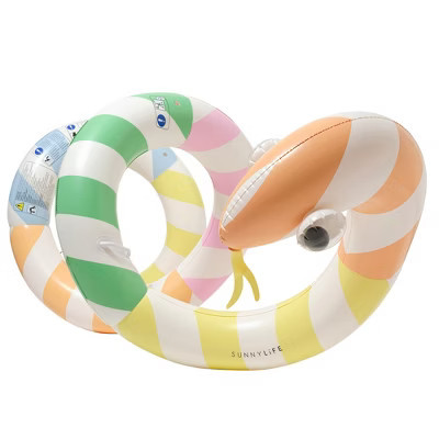 Sunnylife Giant Inflatable Noodle, Poolside Sorbet Stripe, 96" Snake Tube | Target