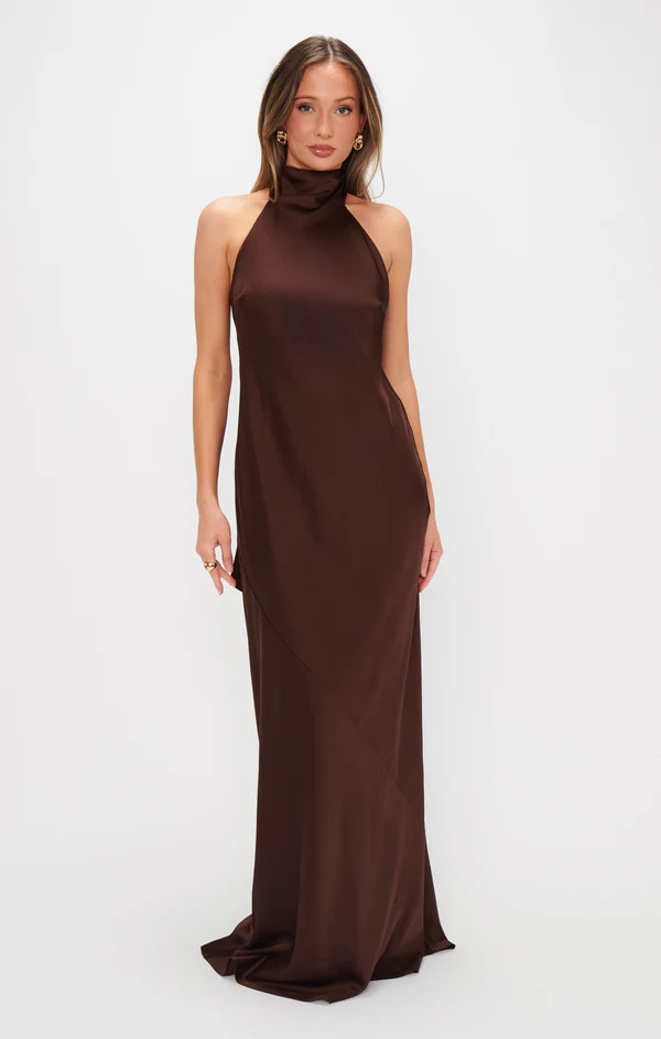 Lisa Maxi Dress ~ Chocolate Luxe Satin | Show Me Your Mumu