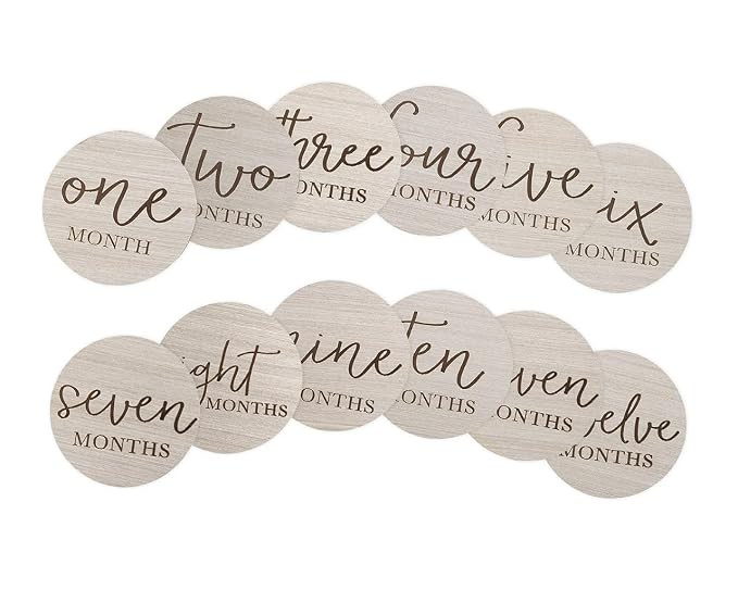 Little Pear Baby Milestone Discs, Baby Age Milestone Marker Keepsake & Photo Prop, Gray | Amazon (US)