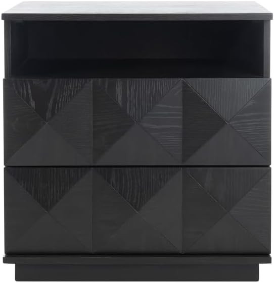 Safavieh Couture Home Patty Modern Black 2-drawer Nightstand | Amazon (US)