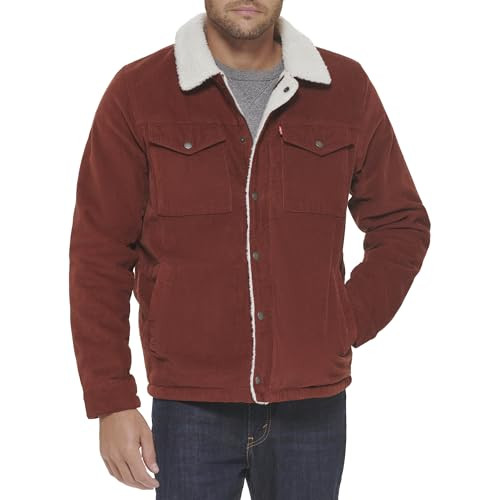 Levi's Men's Corduroy Sherpa Trucker Jacket, Rust, XXX-Large | Amazon (US)