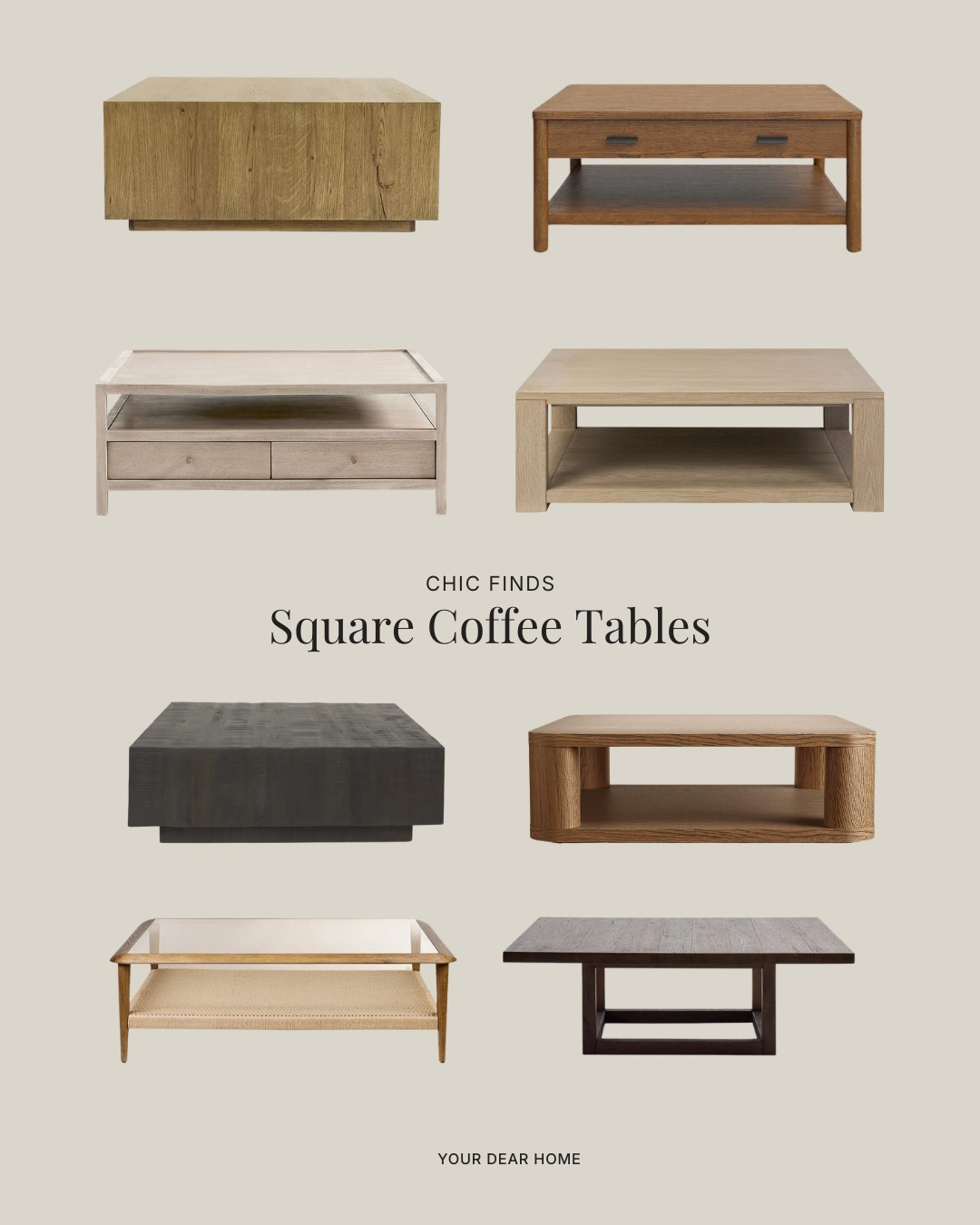Square coffee tables work best when you style them in sections. They bring balance to your space and make styling feel structured without being overwhelming. 

 #LTKHome