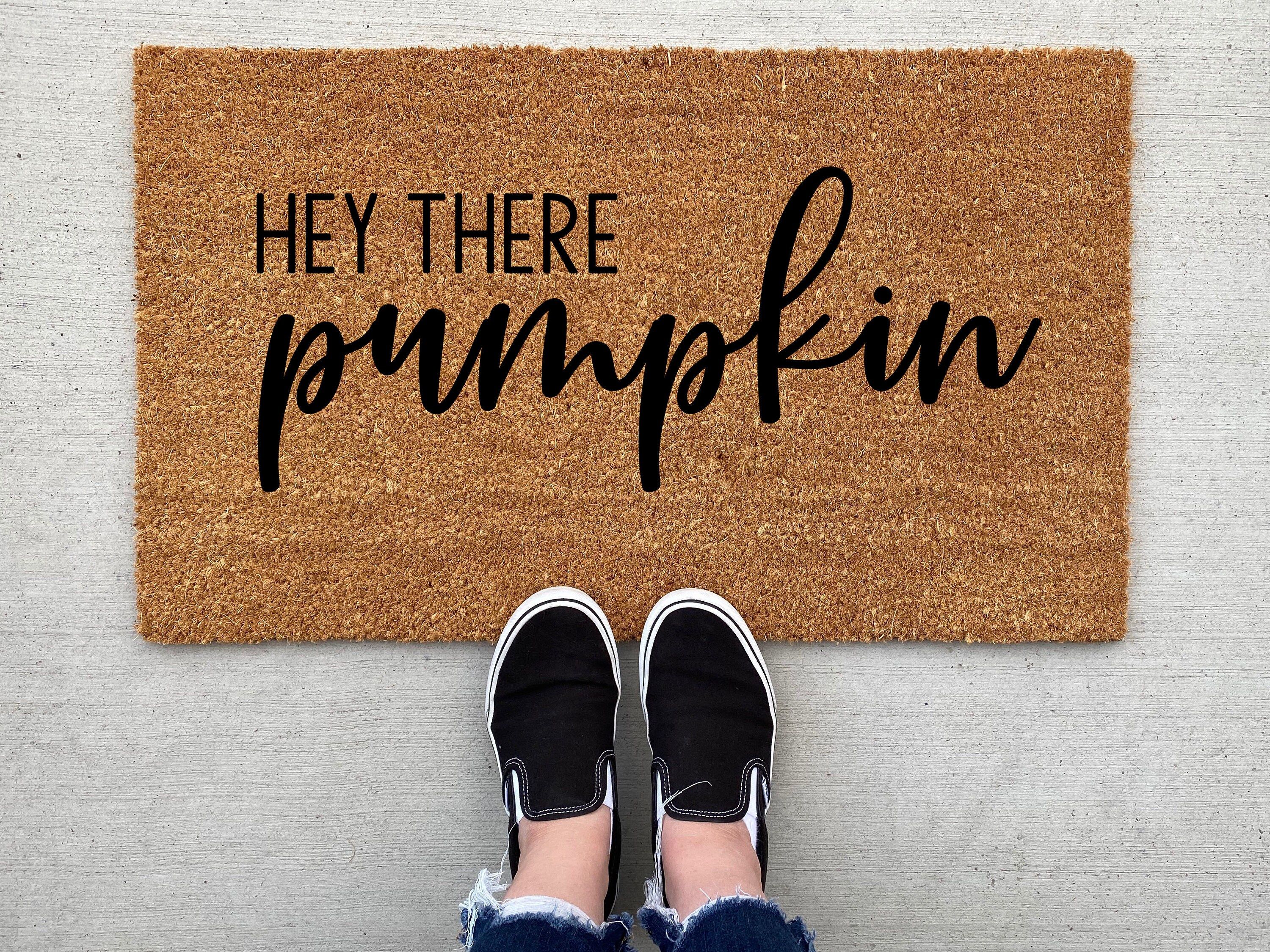 Hey there pumpkin doormat, pumpkin, fall decor, personalized doormat, pumpkin doormat, welcome ma... | Etsy (US)