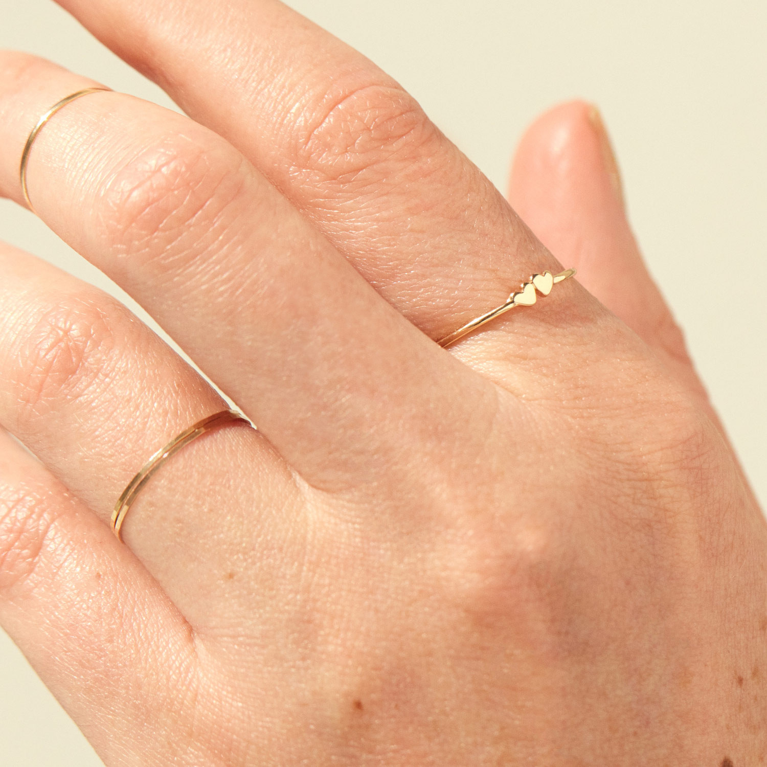 Twin Hearts Gold Stacking Ring | Catbird