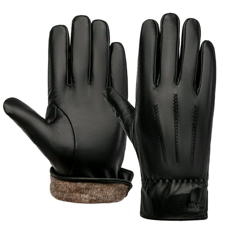Outdoor Plus Leather Gloves for Men,Sheepskin Driving Gloves Touchscreen, Gift-Black - Walmart.co... | Walmart (US)