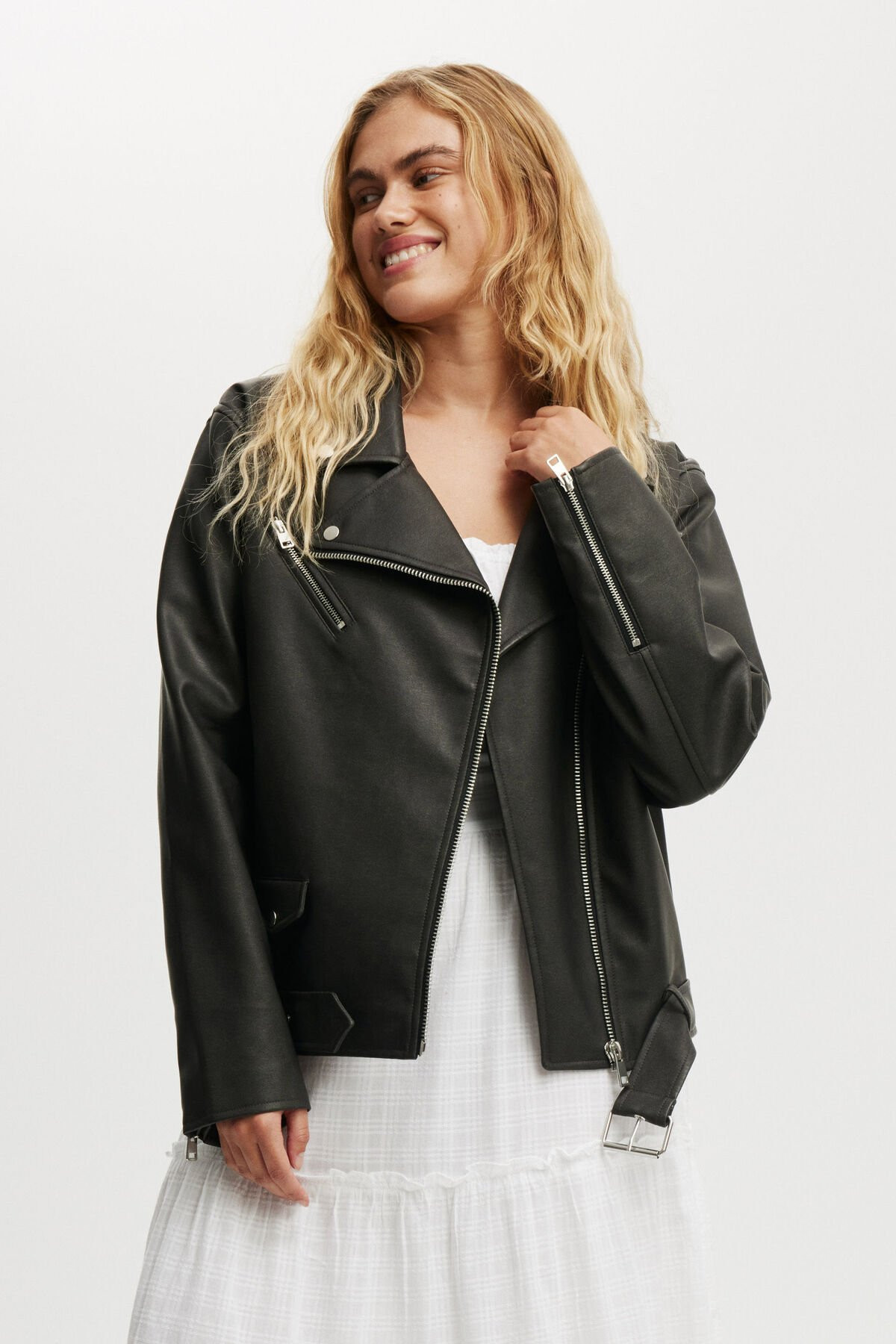 Roman Faux Leather Biker Jacket | Cotton On (ANZ)