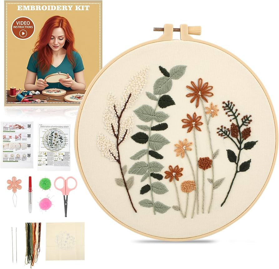 JOINRUN Embroidery Kit for Beginners Adults, Cross Stitch Kits, Includes Embroidery Patterns, Col... | Amazon (US)