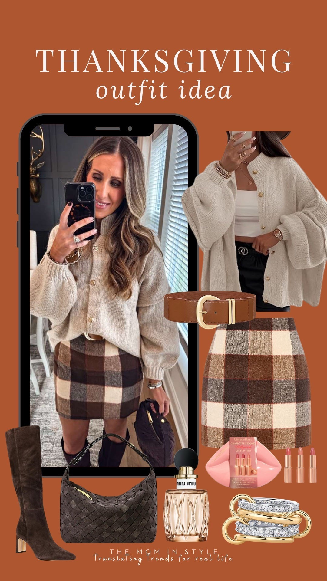 Thanksgiving outfit ideas, Thanksgiving outfits, chunky cardigan, plaid skirt, amazon finds, themominstyle

#LTKStyleTip #LTKFindsUnder100 #LTKootd