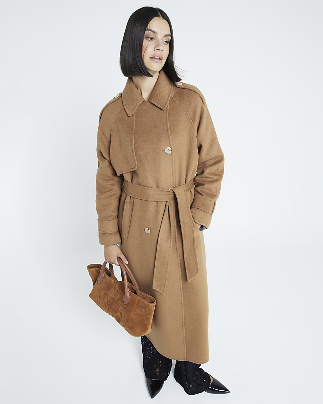 Brown Handmade Trench Coat | River Island (UK & IE)