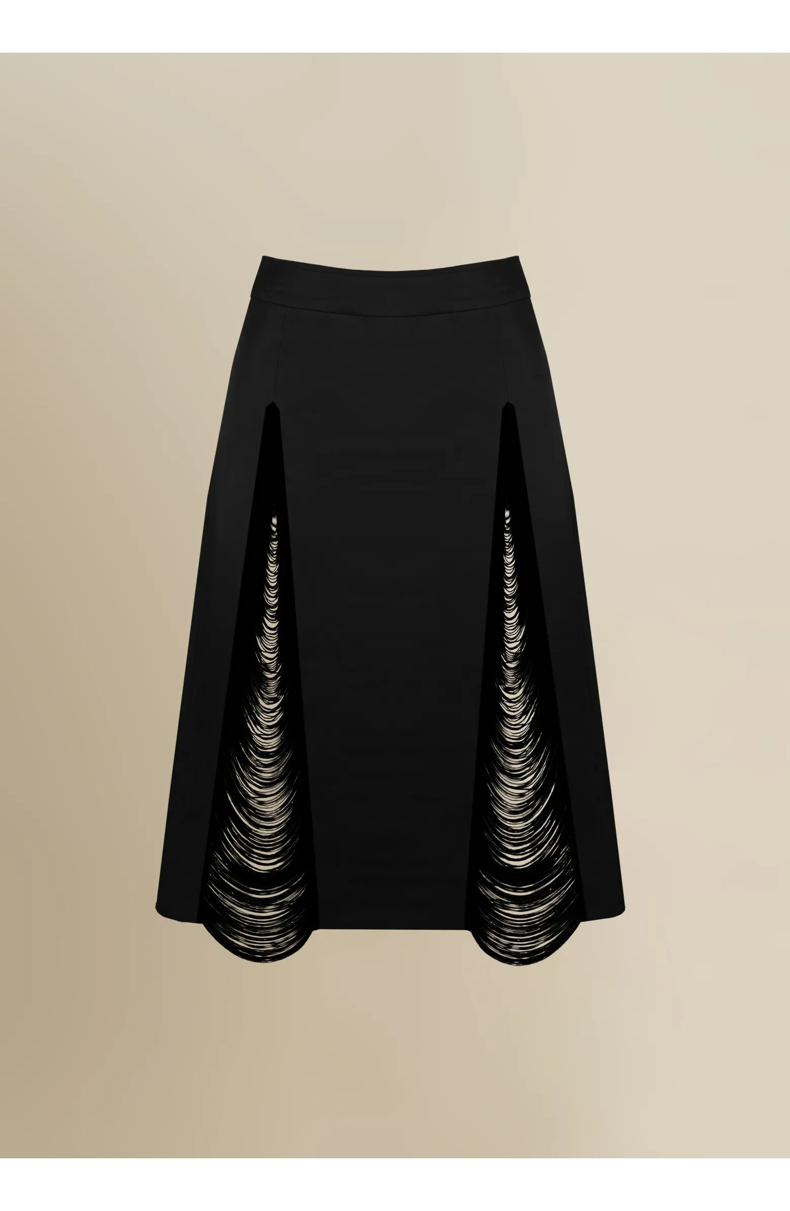 Madeleine Soft Fringe-Trimmed Stretch Cotton Poplin Skirt | Nordstrom