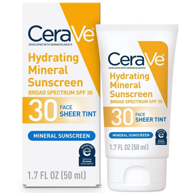 CeraVe 100% Mineral Tinted Face Sunscreen - SPF 30 - 1.7 fl oz | Target