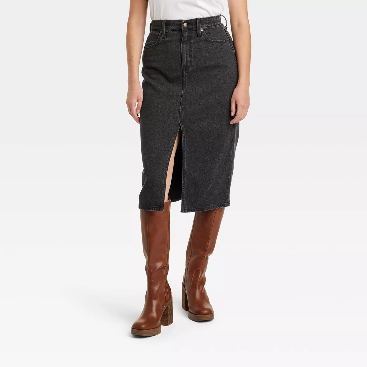 Women's High-Rise Denim Midi Skirt - Universal Thread™ | Target