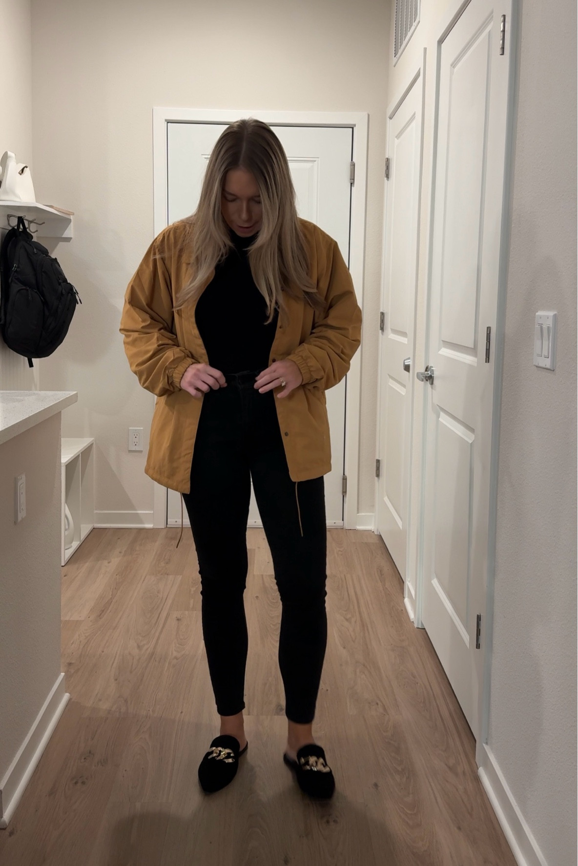 Church outfit | Nike sportswear jacket dressed up 

Top: Small
Jacket: Small
Bottoms: 6
Shoes: 7