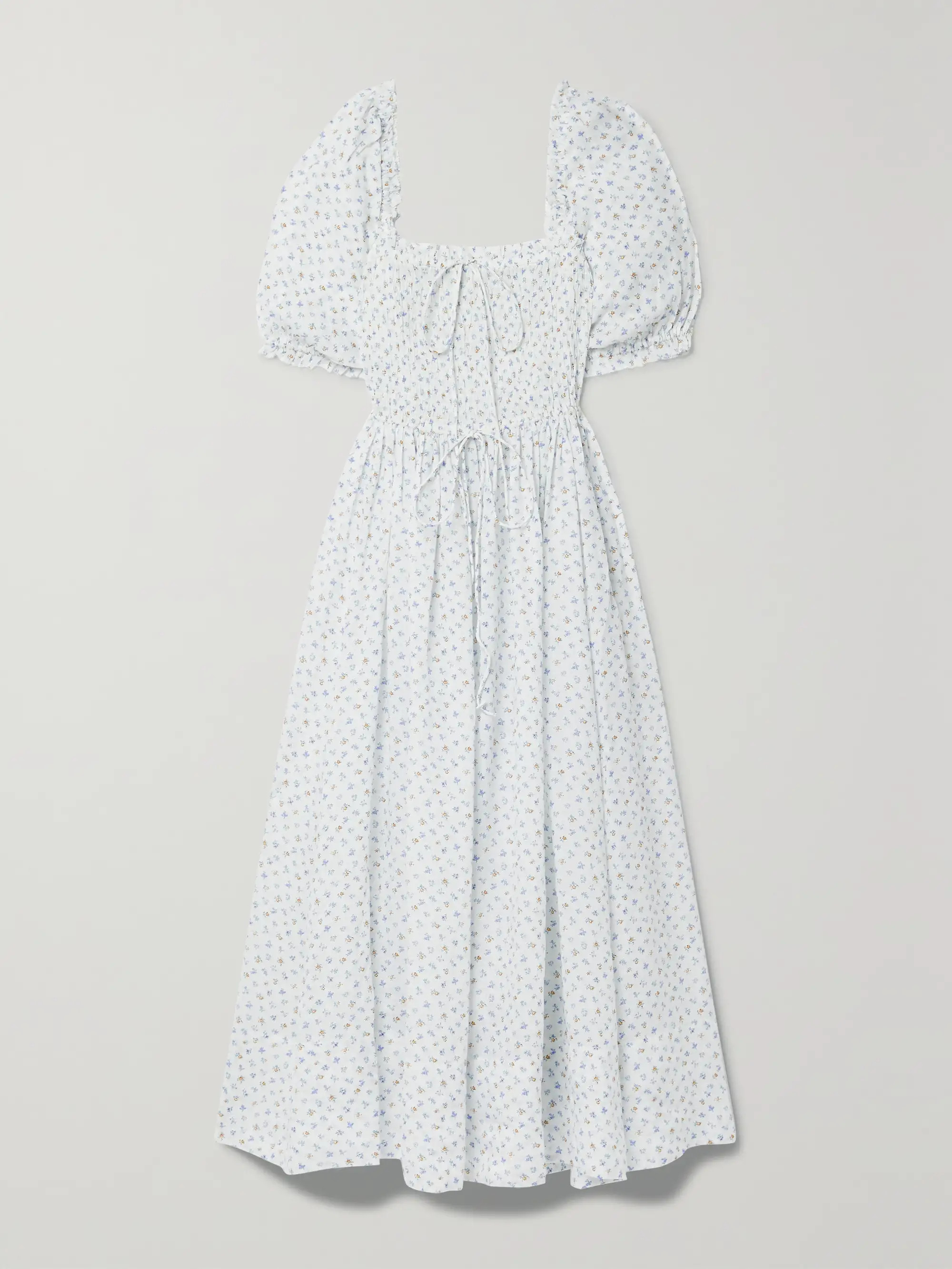 Siena shirred floral-print ramie maxi dress | NET-A-PORTER (UK & EU)