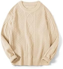 Zeagoo Cable Knit Sweater Women Crewneck Long Sleeve Sweater 2024 Fall Chunky Vintage Pullover To... | Amazon (US)
