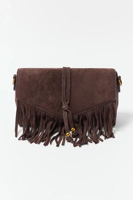 Brown Fringe Detail Crossbody Bag | Avara
