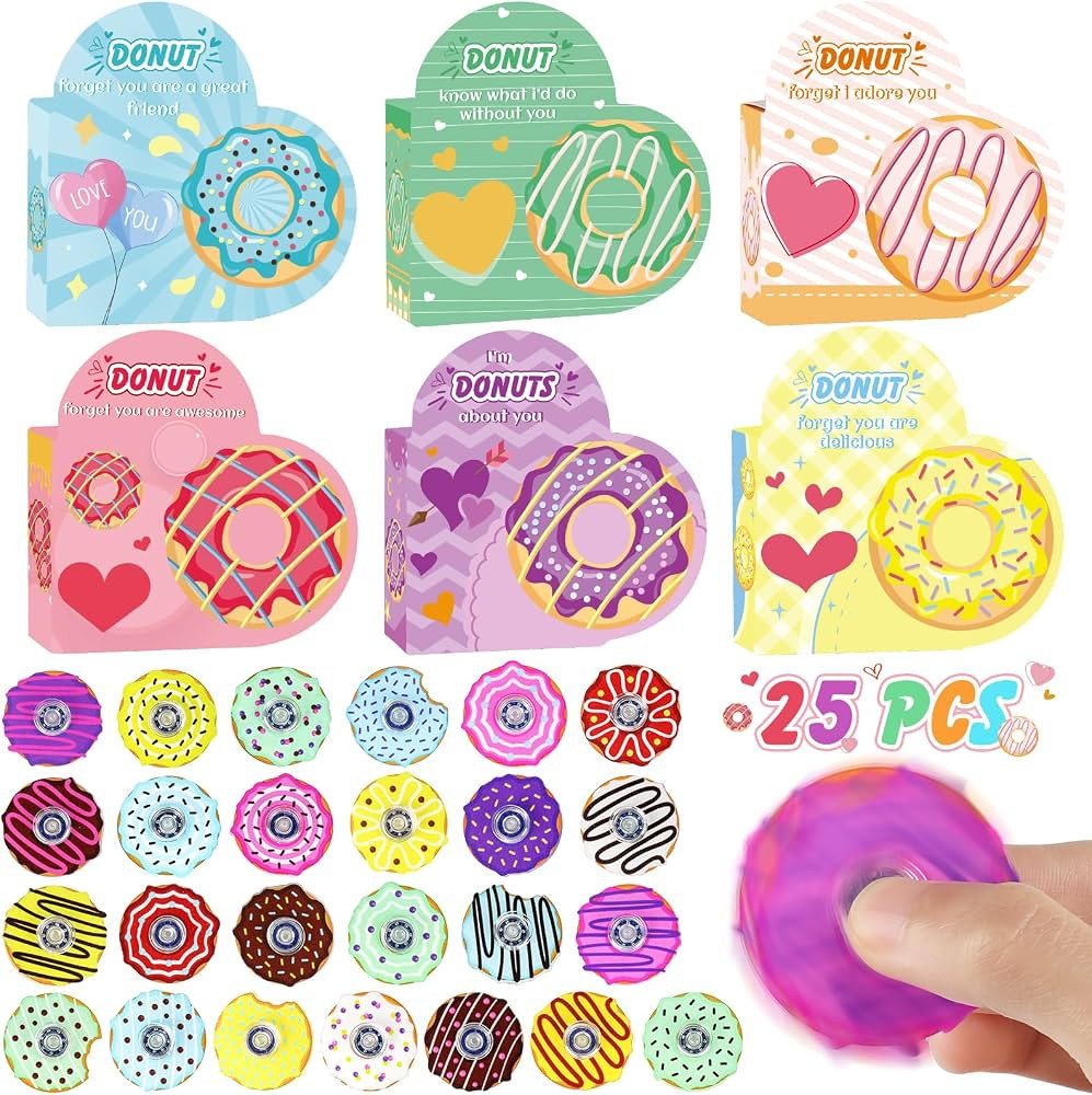 Valentines Day Cards for Kids Classroom, 25PCS Valentines Day Gifts for Kids with Fidget Spinner ... | Amazon (US)