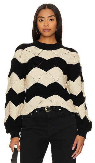 Kori Sweater in Black & Ivory | Revolve Clothing (Global)