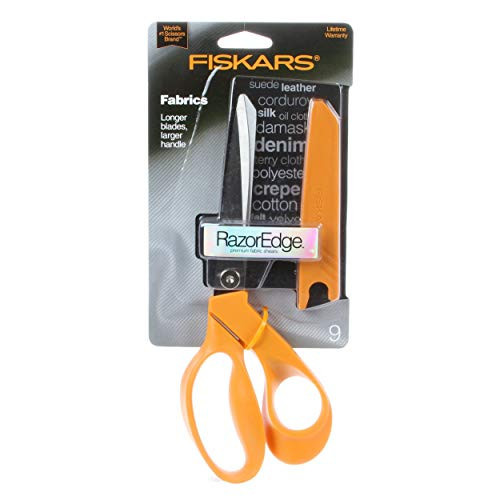 Fiskars RazorEdge Fabric Scissors - 9" Heavy Duty Fabric Shears with Ergonomic Handle - Orange | Amazon (US)