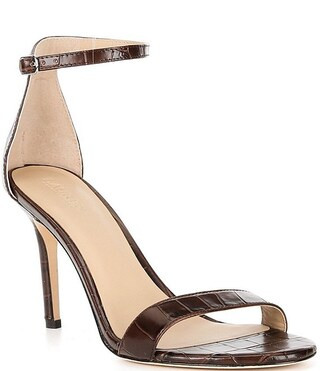 Allie Croco Embossed Ankle Wrap High Heel Dress Sandals | Dillard's