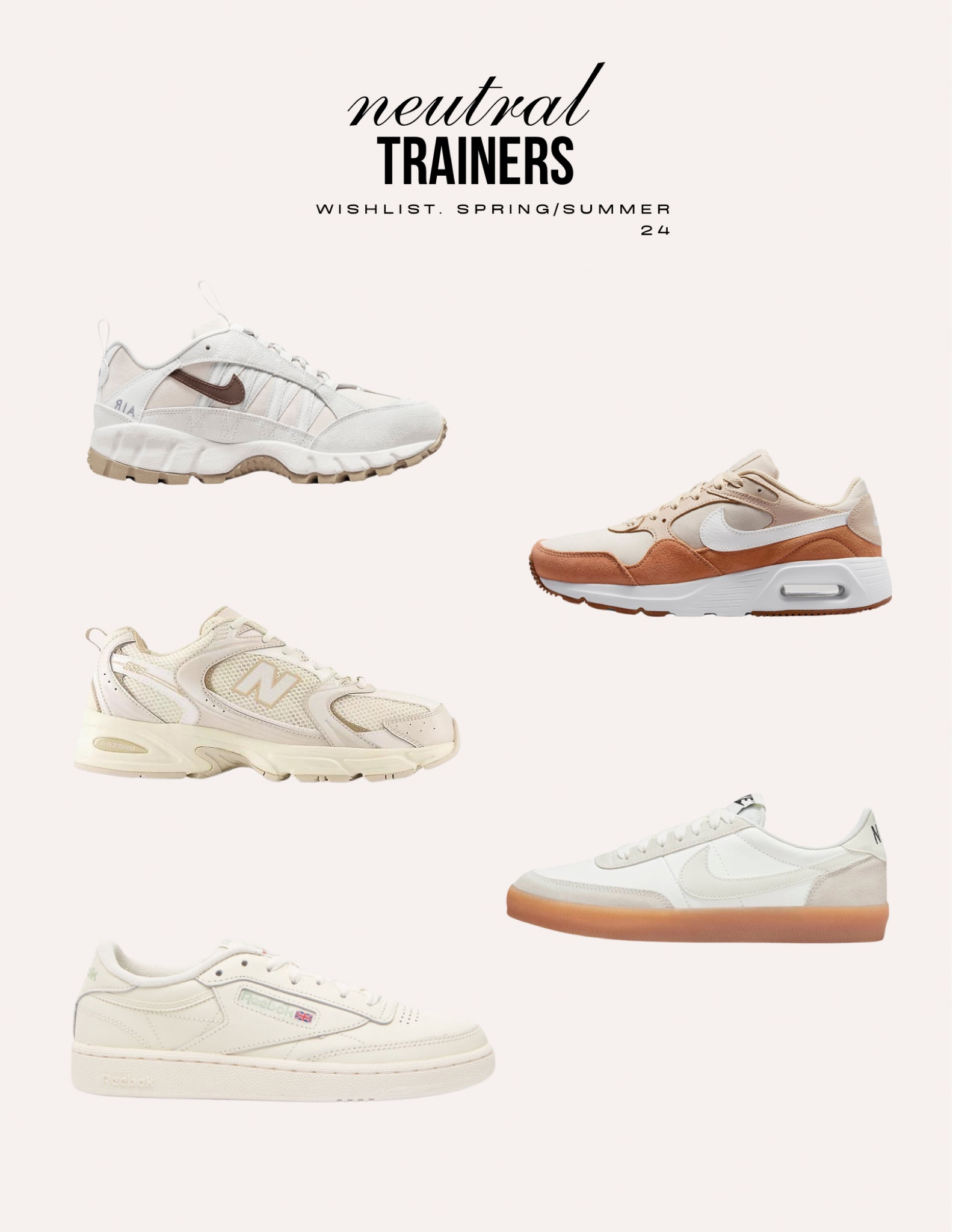 Neutral trainers for spring summer. Gum sole and vintage vs chunky and retro! 

#LTKSeasonal #LTKshoecrush #LTKstyletip