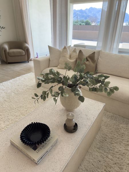 Coffee table styling 🤍 love this neutral vase and branches paired with the toddler proof candle and coffee table books! 🤍 

#LTKhome