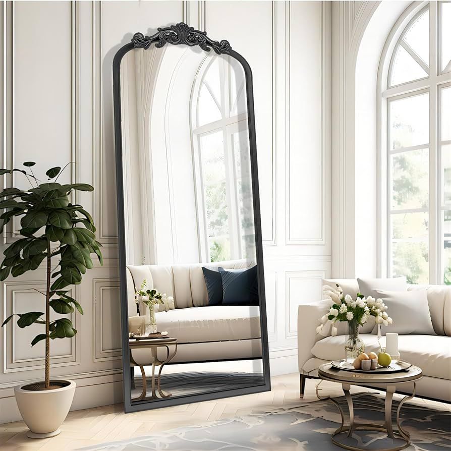 Arendahl Arched Black Antique Full Length Wall Mirror, 22"x65" Elegant Floor Vintage Mirror with ... | Amazon (US)