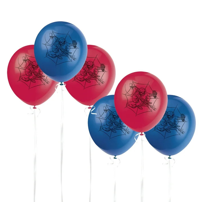 Multicolor Spiderman Latex Balloons, 12in, 6ct | Walmart (US)