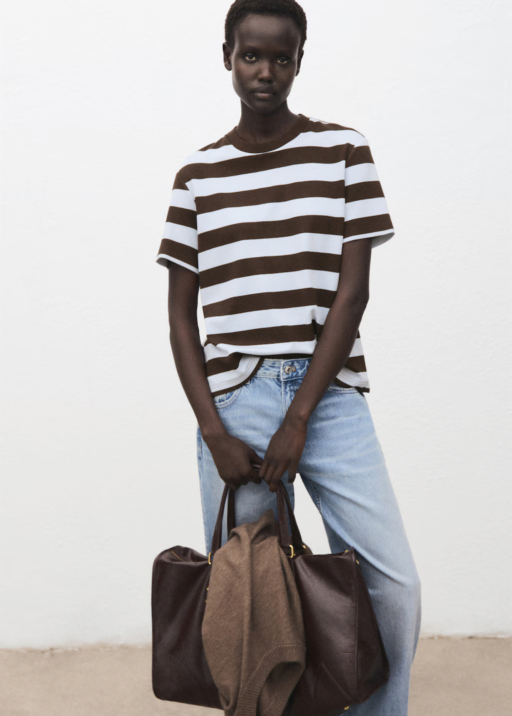 Striped short-sleeved t-shirt - Women | MANGO United Kingdom | MANGO (UK)