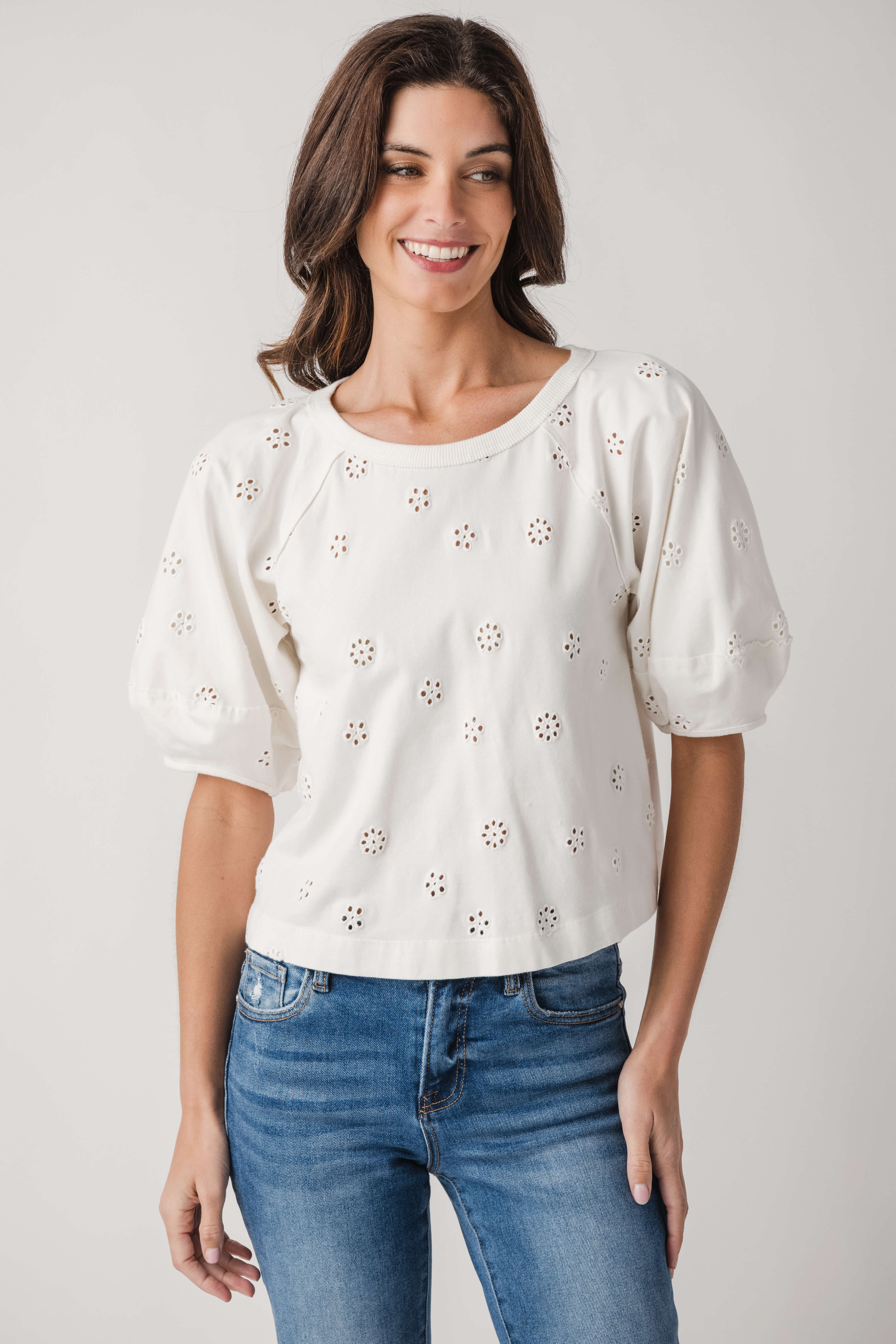 Free People Jessie Eyelet Tee | Social Threads