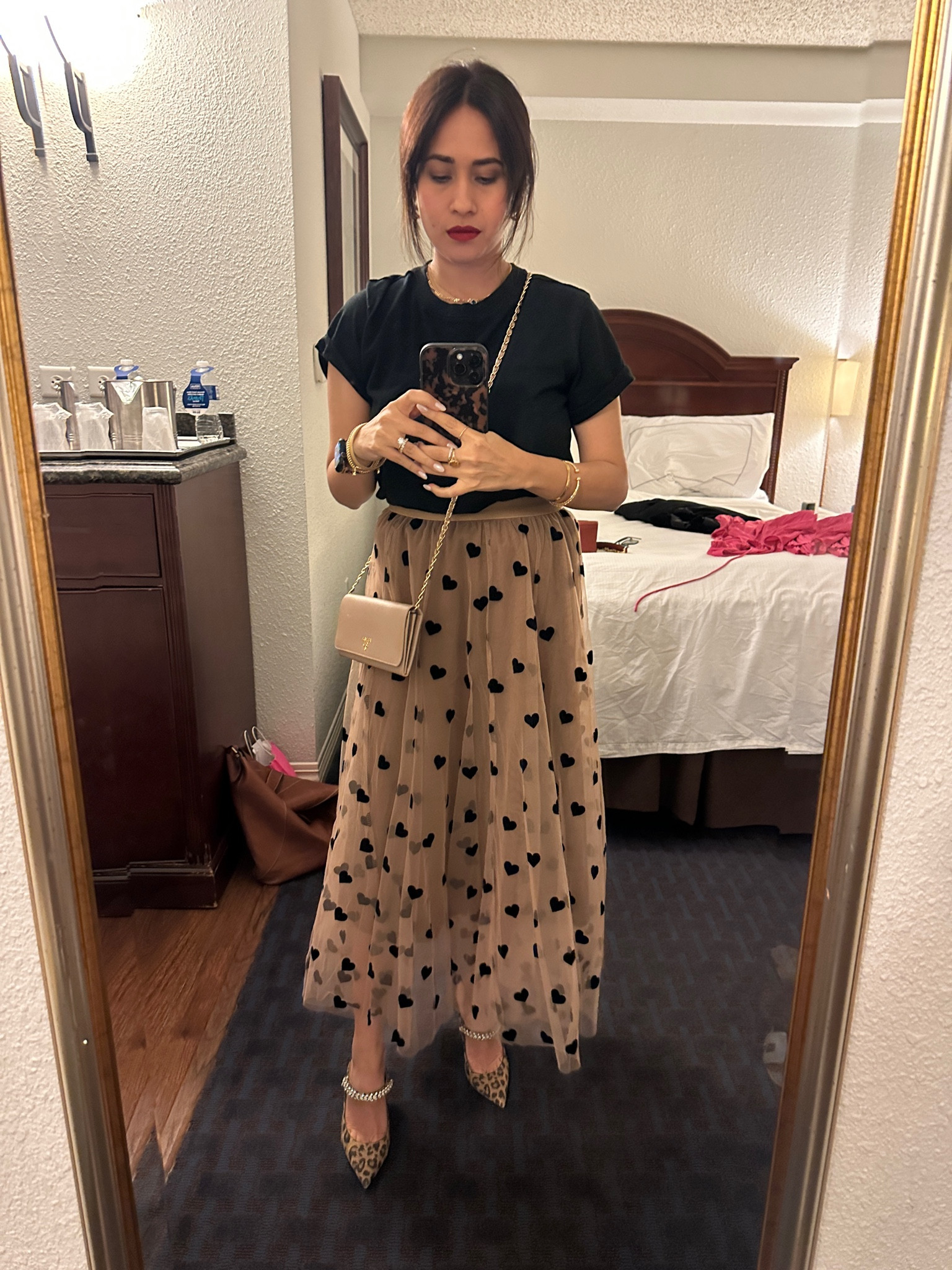 Night out look - tulle skirt with hearts Prada wallet on chain and Jimmy choo bing 100 - that exact print is sold out 

#LTKparties #LTKSeasonal #LTKstyletip