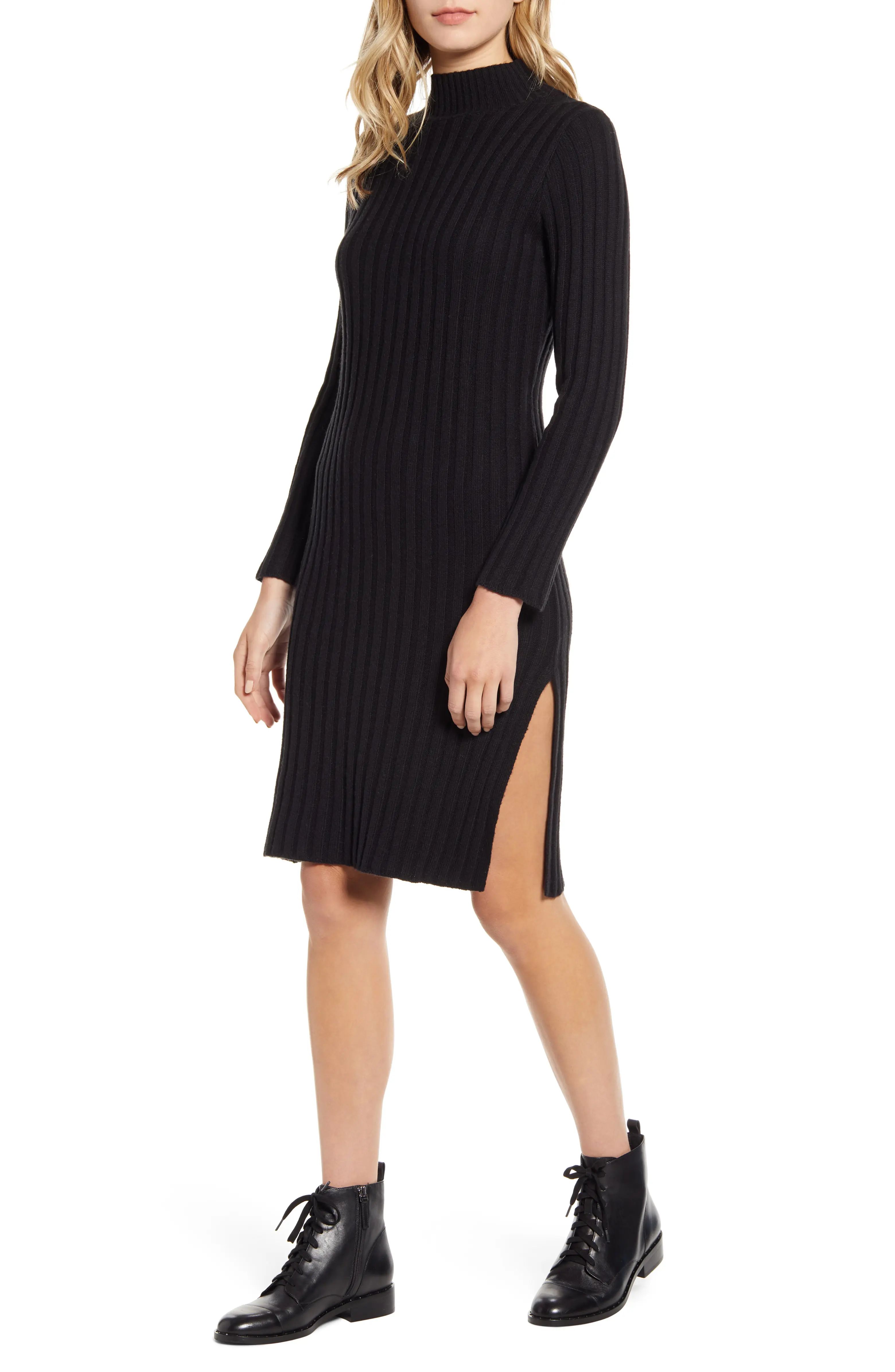 Ribbed Long Sleeve Sweater Dress | Nordstrom