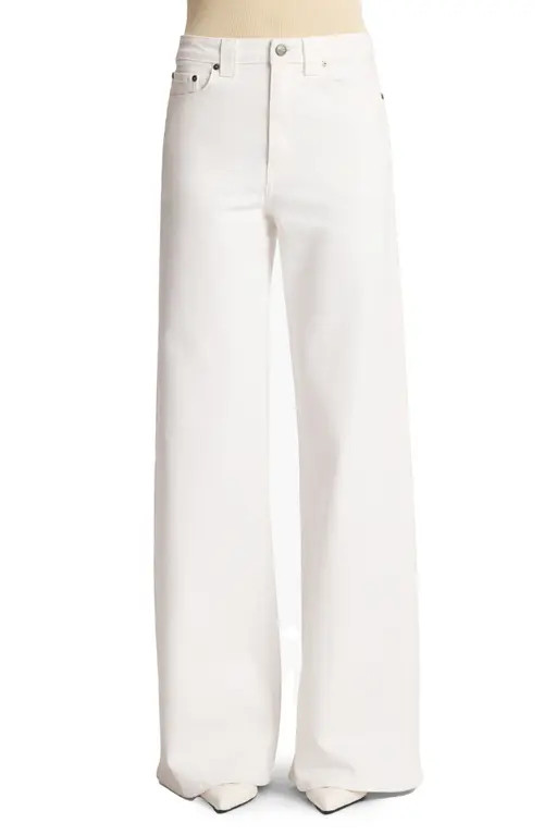 Khaite Dane Wide Leg Jeans in White at Nordstrom, Size 28 | Nordstrom
