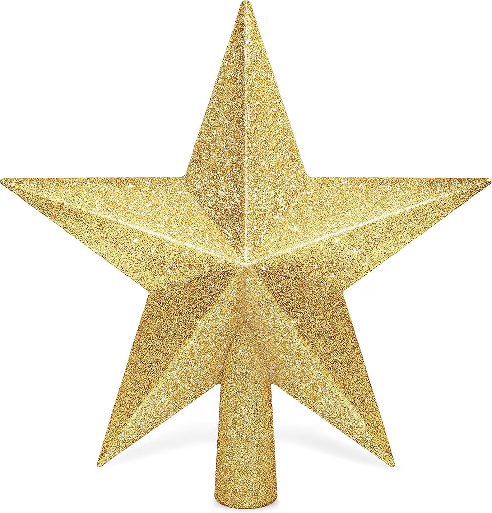 Christmas Tree Star Topper, 8" Gold Xmas Star Tree Decorations, 3D Shatterproof Bethlehem Star Tr... | Amazon (US)