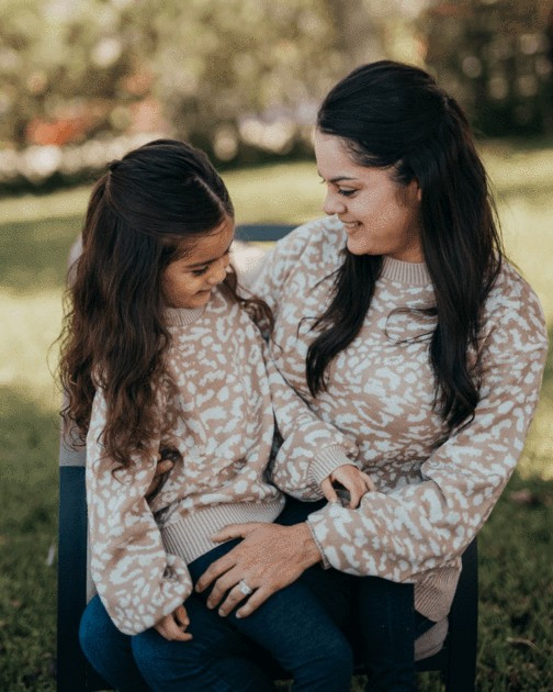 Crawford Bubble Sleeve Sweater - Warm Sand Dots | Bailey's Blossoms